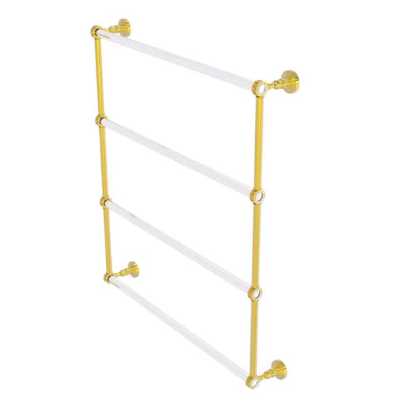 Pacific Grove Collection 30 in. Wall Mounted Towel Bar in Polished Brass with Dotted Accents