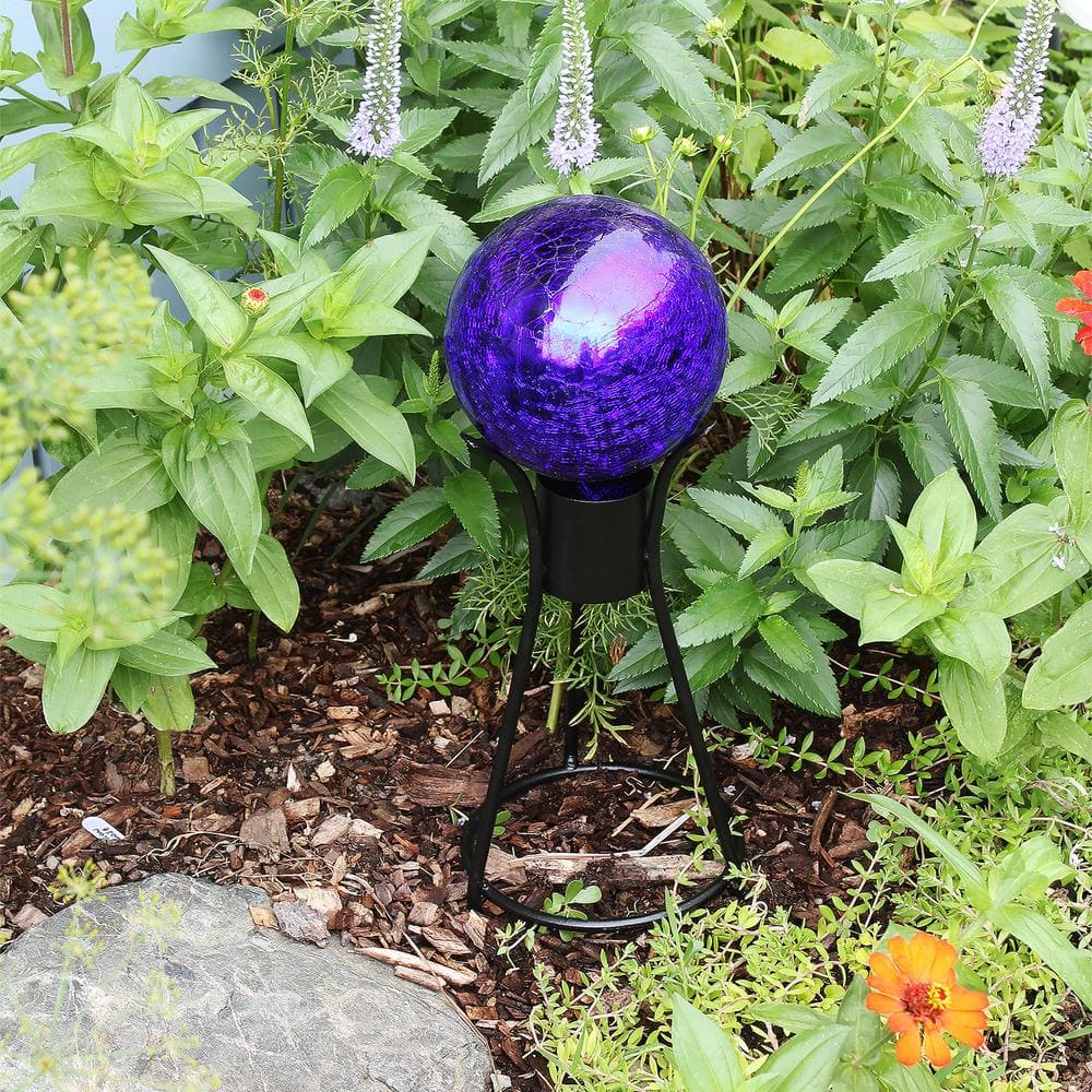 Black Iron Trestle Spiked Gazing Globe Stand