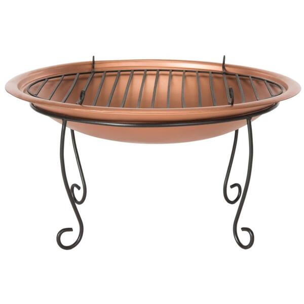 Safavieh Cayman 29 in. Iron Fire Pit in Copper and Black