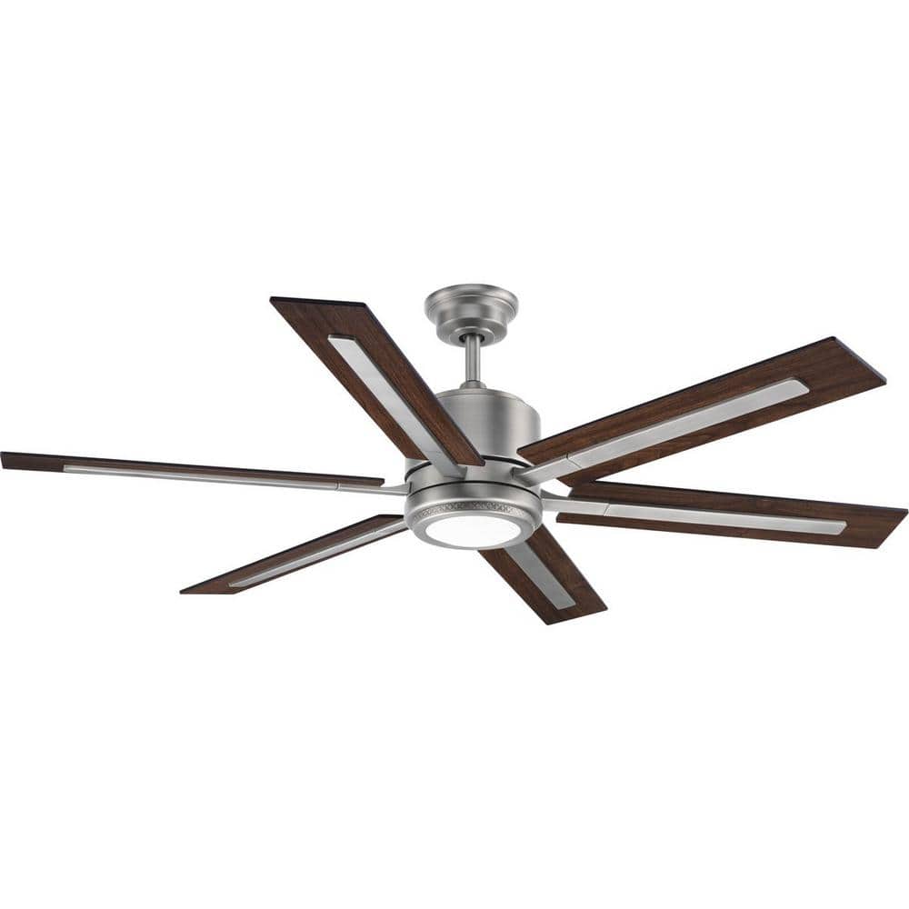 Glandon 60" Nickel Ceiling Fan with LED Light and Remote