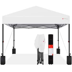 12 ft. x 12 ft. White Easy Setup Pop Up Canopy Instant Portable Tent with 1-Button Push and Carry Case