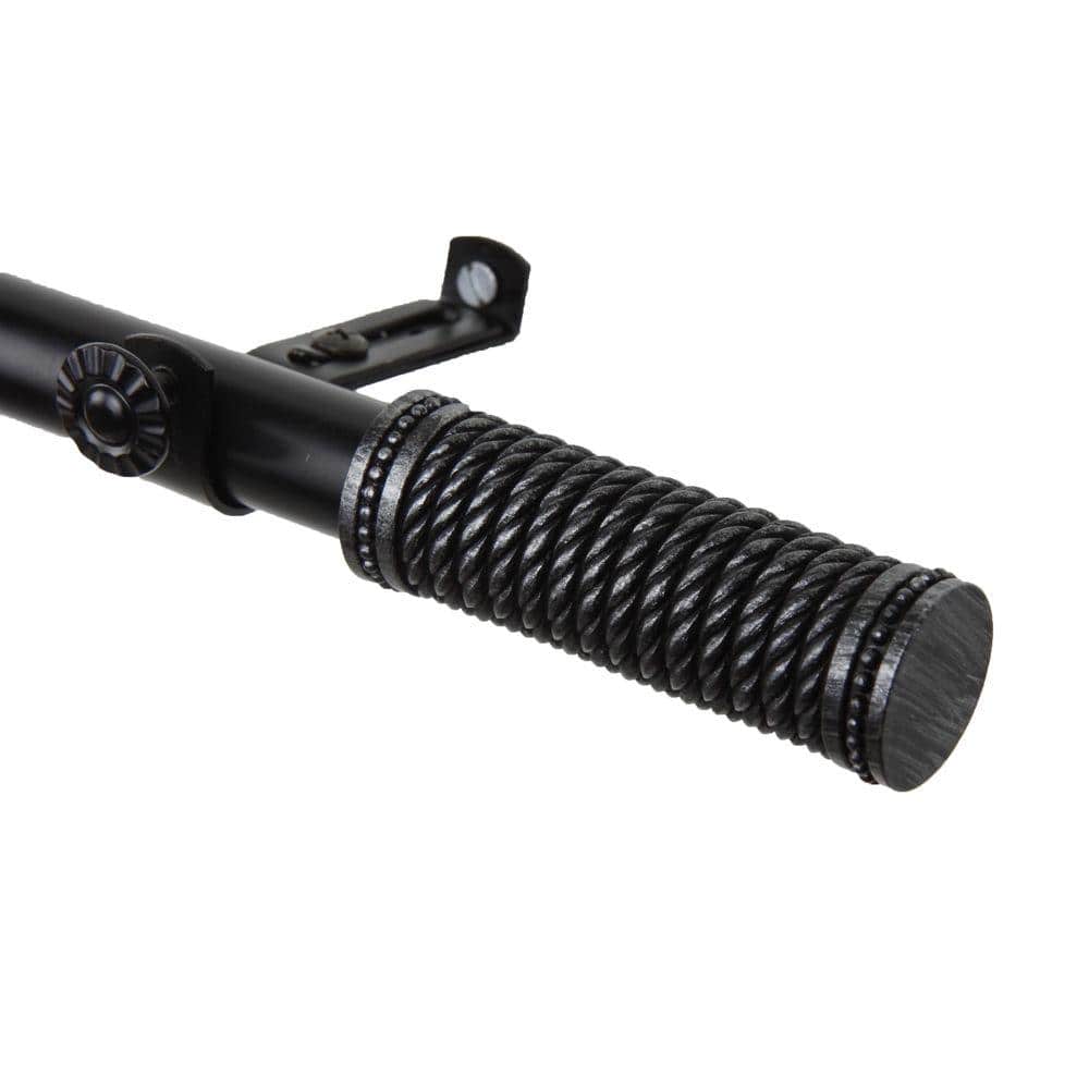 120 in. - 170 in. Threaded Single Curtain Rod in Black price history on PriceWatchPro