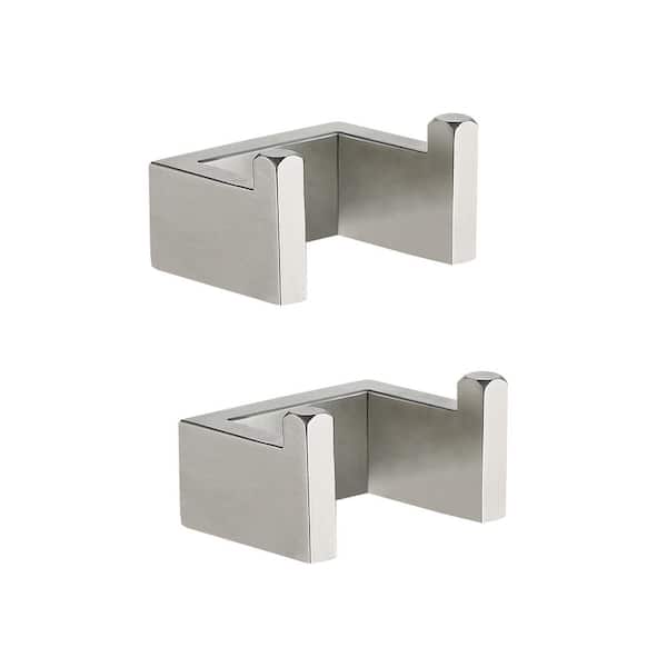 ATKING Double J-hook Robe/Towel Hook in Stainless Steel Brushed Nickel (2-pack)