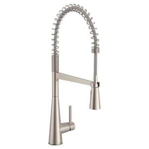 Sleek Single-Handle Pre-Rinse Spring Pulldown Sprayer Kitchen Faucet with Power Clean in Spot Resist Stainless