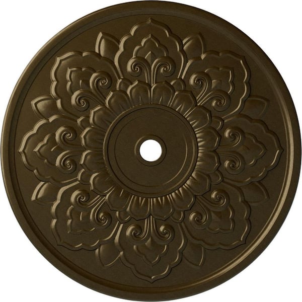 Ekena Millwork 1-3/4" x 50-1/8" x 50-1/8" Polyurethane Lorry Ceiling Medallion, Brass