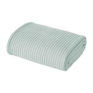 100% Cotton Waffle Thermal Blankets Pale Blue King