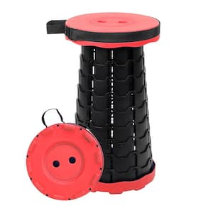 Foldable Retractable Camping Stools with Load Capacity 550 lbs., Red