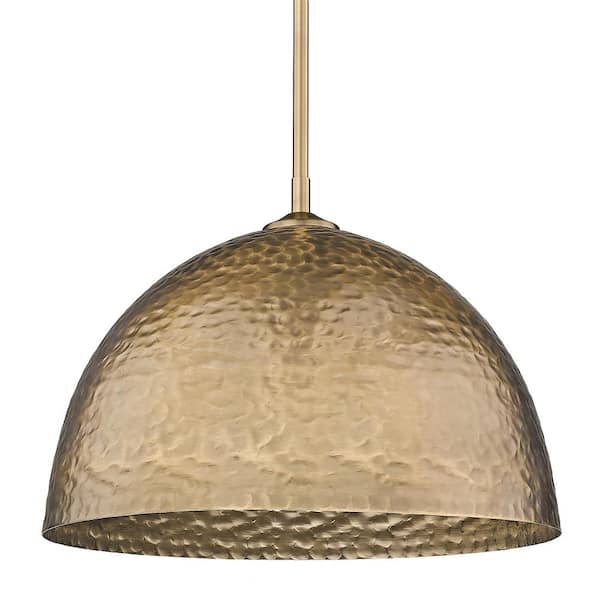 Shepard 1-Light Modern Brass Pendant-Light with Steel Shade