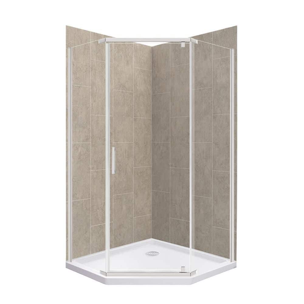 CRAFT + MAIN Cove 38 in. L x 38 in. W x 78 in. H 3Piece Corner Drain