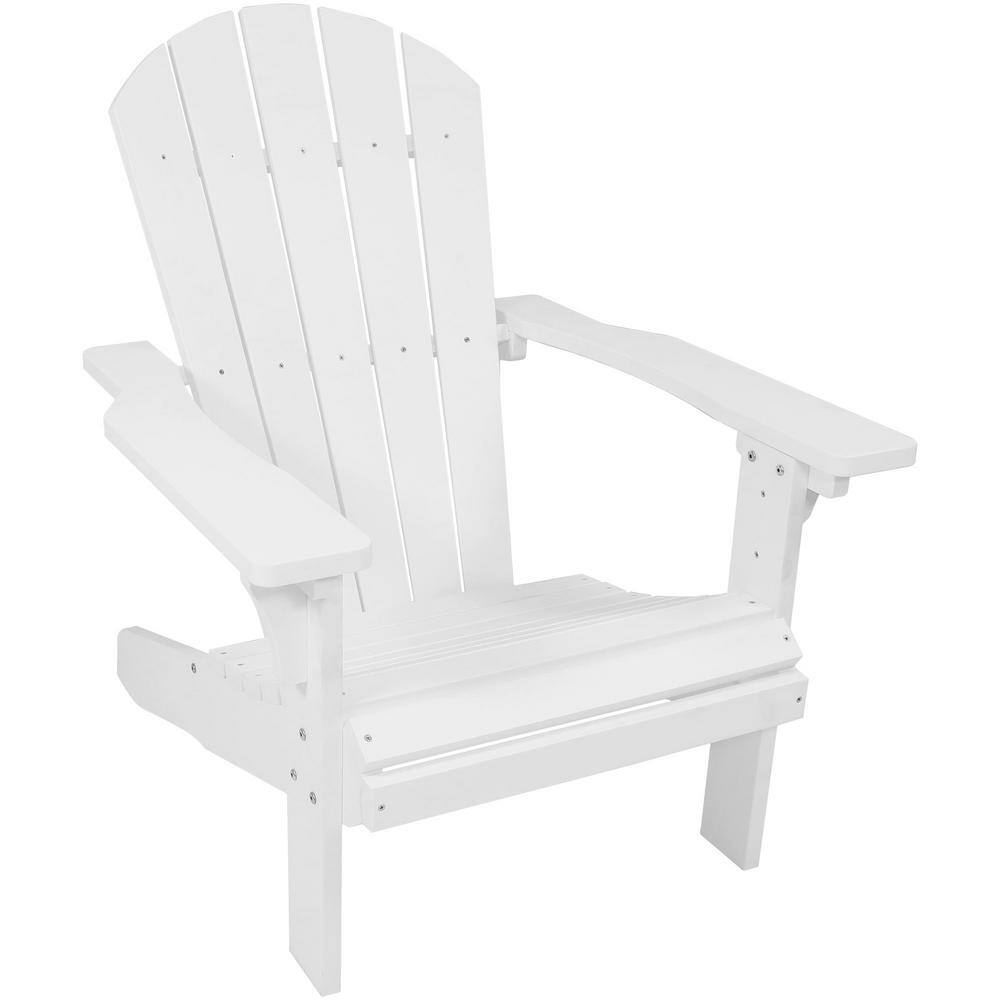 Sunnydaze Decor AllWeather White Patio Plastic Adirondack ChairBF898