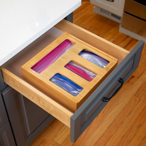 Honey-Can-Do Bamboo Plastic Bag Organizer for Kitchen Drawer