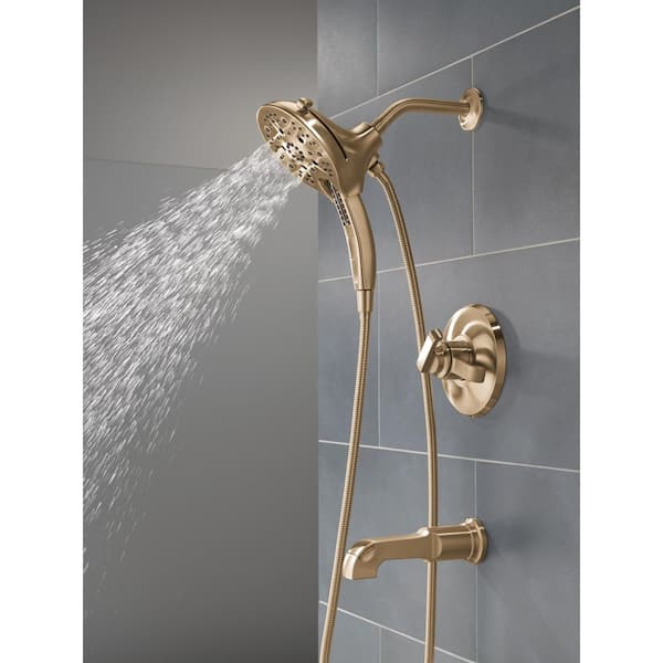 Tetra Gold 1-Handle Wall-Mount Tub and Shower Trim Kit in Lumicoat Champagne Bronze (Valve Not Included)