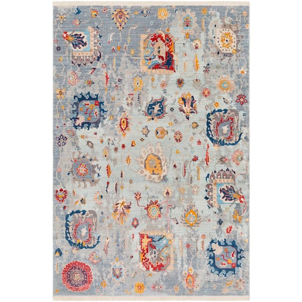 Livabliss Theia Silver 2 ft. x 3 ft. Distressed Area Rug