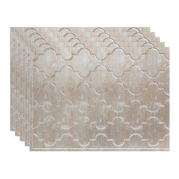 18.25 in. x 24.25 in. Monaco Vinyl Backsplash Panel in Vintage Metal (5-Pack)