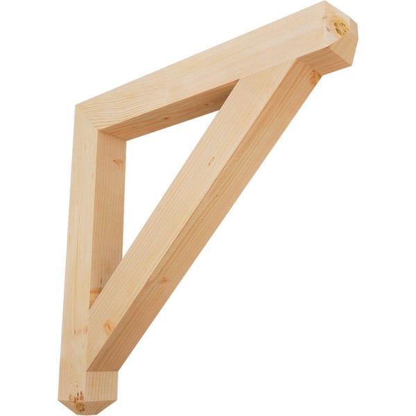 Ekena Millwork 3.5 in. x 32 in. x 32 in. Douglas Fir Traditional Craftsman Smooth Bracket