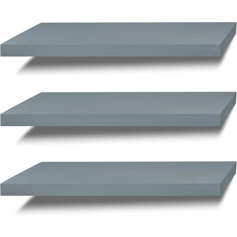16 in. W x 6.7 in. D Grey Decorative Wall Shelf