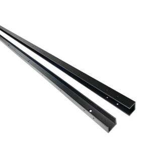 70 in. x 0.6 in. x 0.6 in. Black Metal Fence Channel for 6 ft. Tall Fence (Set of 6 piece)