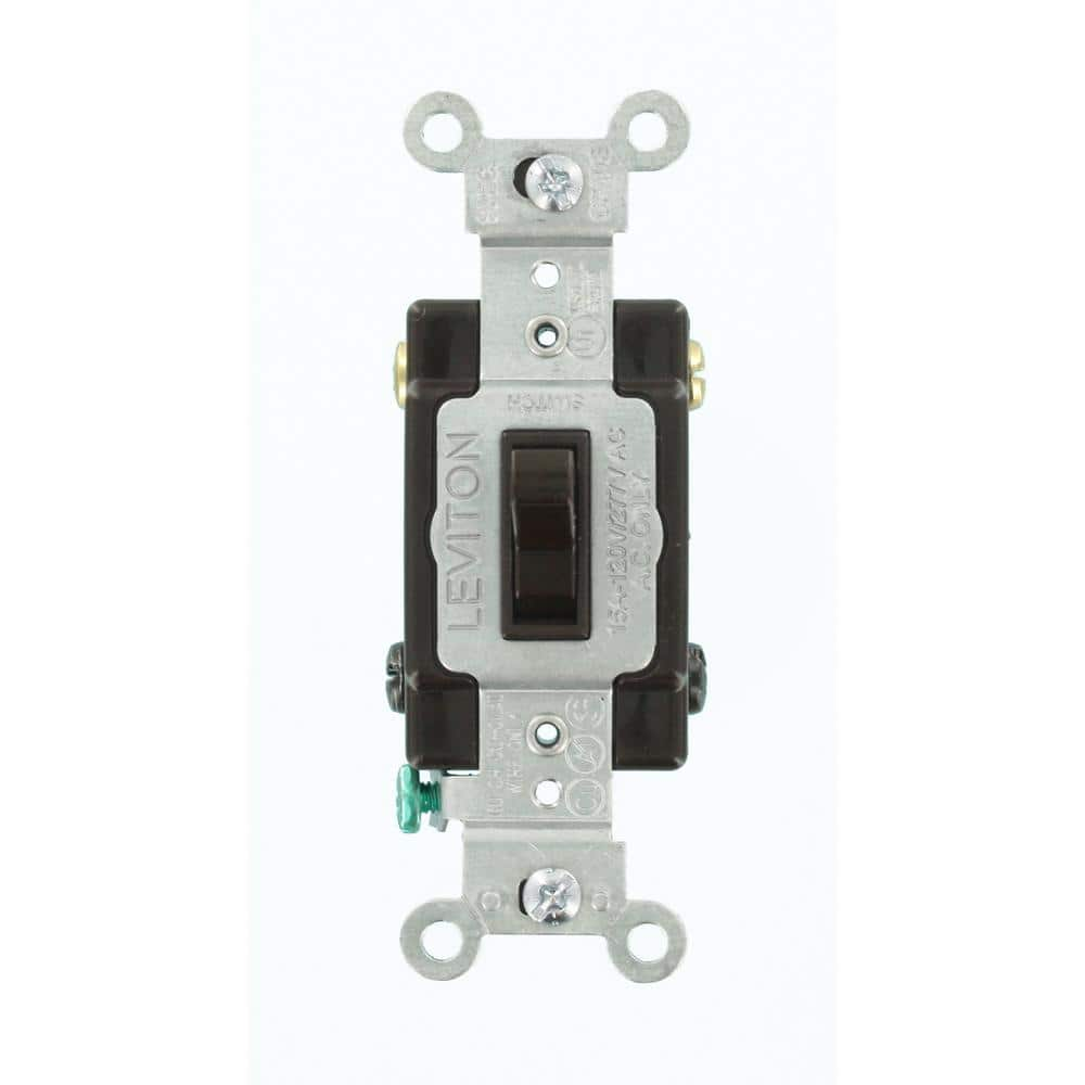 Leviton 15 Amp Commercial Grade 4-Way Toggle Switch, Brown