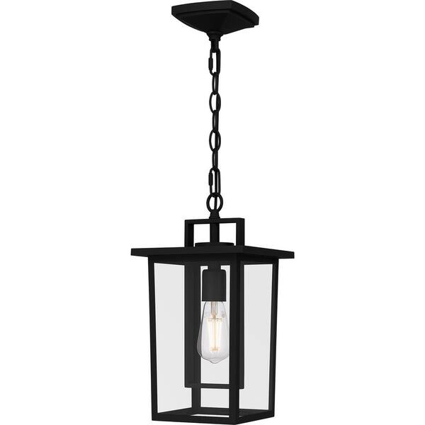 Hampton Bay Keswick 14.63 in. 1-Light Matte Black Outdoor