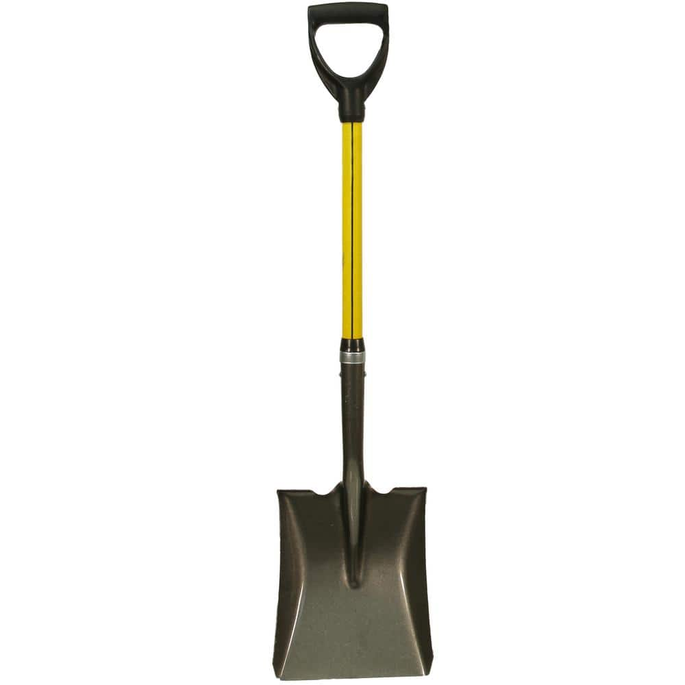 Nupla 30 in. Classic Fiberglass D-Grip Handle and Industrial Grade 14-Gauge Steel Blade Square Point Shovel