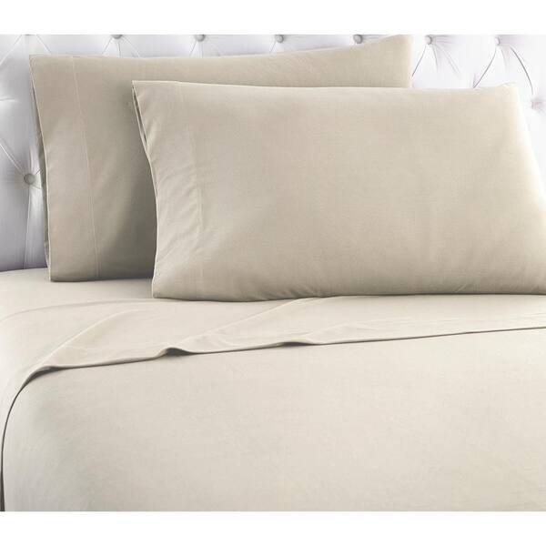 Micro Flannel Micro Flannel 4-Piece Taupe Solid Full Sheet Set