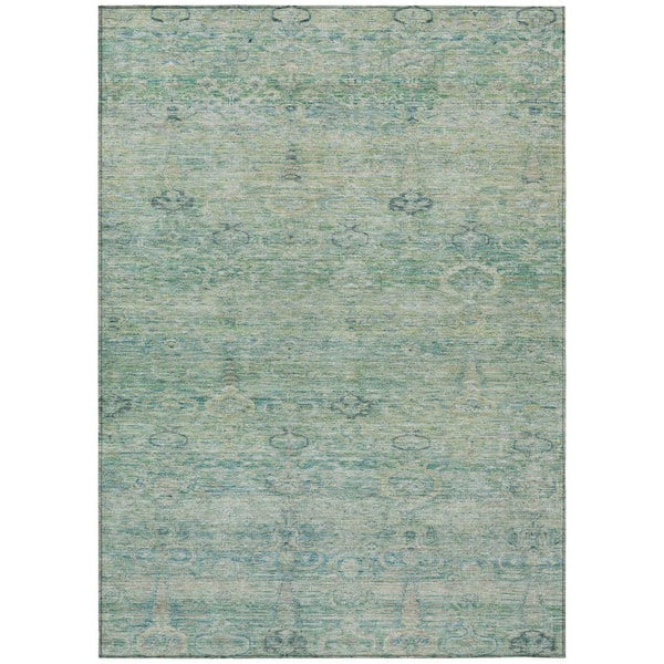 Chantille Machine Washable Indoor/Outdoor Abstract ACN2090 Teal 2 ft. 6 in. x 3 ft. 10 in. Area Rug