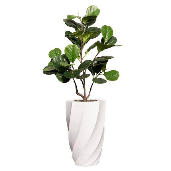 VINTAGE HOME 37 in. High Artificial Fig Tree with Fiberstone Planter