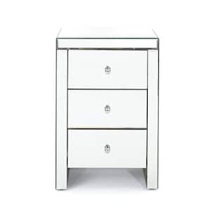 Fianna Classic Mirrored 3-Drawer Side Table