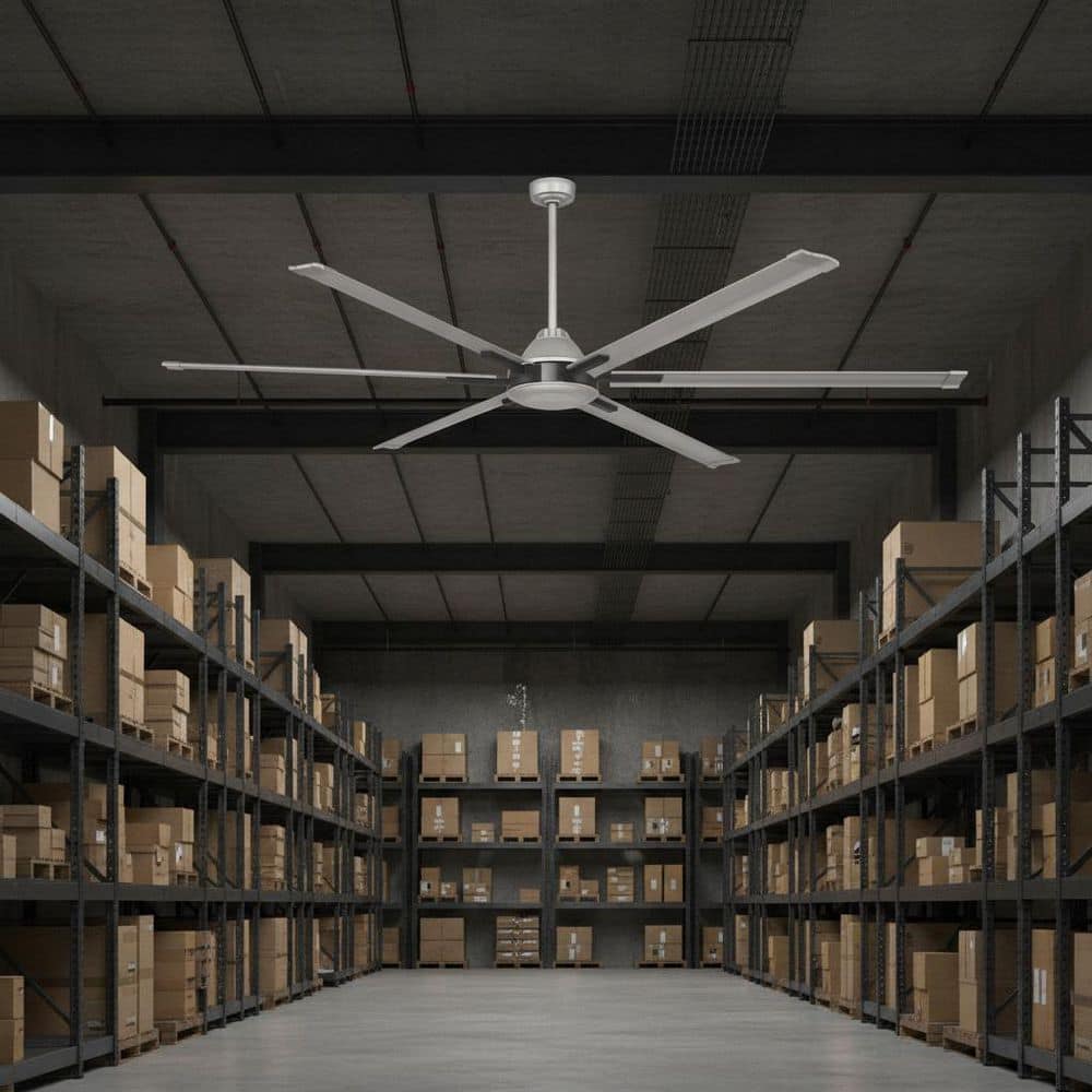 High Velocity 8 ft. Indoor/Outdoor Titanium Ceiling Fan with Wall Control Included