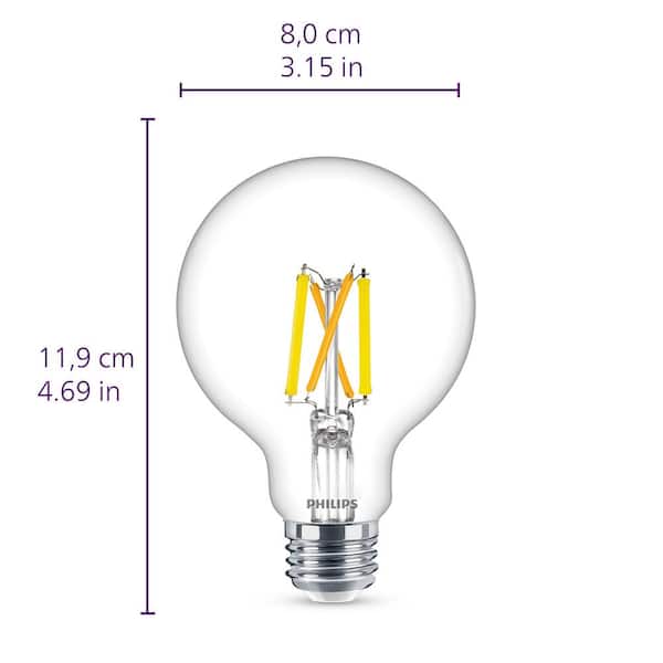 Philips 60-Watt Equivalent Ultra Definition G25 Clear Glass