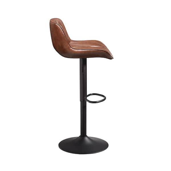 Articulating Industrial Modern Brown Leather Adjustable Work Stool by  Peerless