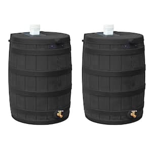 Rain Wizard 50 Gal. Plastic Rain Barrel Water Collector (2-Pack)
