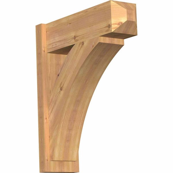 Ekena Millwork 8 in. x 28 in. x 24 in. Thorton Craftsman Smooth Western Red Cedar Outlooker