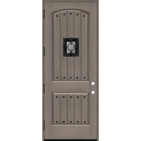 Steves & Sons 36 in. x 96 in. 2-Panel Right-Hand/Outswing Ashwood Stain Fiberglass Prehung Front Door with 4-9/16 in. Jamb Size