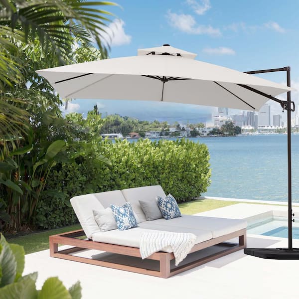 cream cantilever rectangular patio umbrella Clearance a stylish and functional addition to your outdoor space ORYNTREX 10' X 13' Outdoor