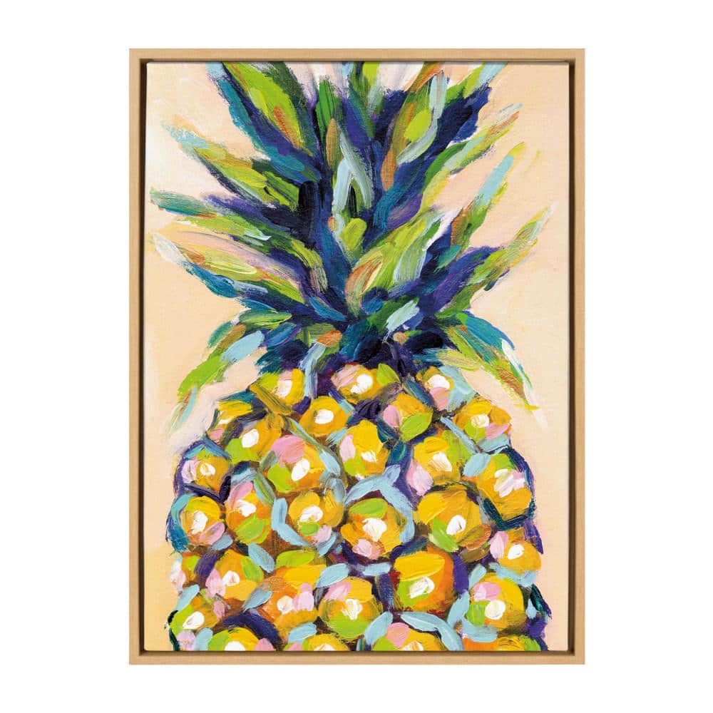 "Sylvie ""Pineapple Study No 2"" by Rachel Christopoulos Food Framed Canvas Wall Art 33 in. x 23 in." price history on PriceWatchPro