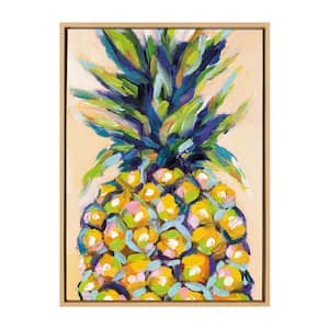 Sylvie "Pineapple Study No 2" by Rachel Christopoulos Food Framed Canvas Wall Art 33 in. x 23 in.