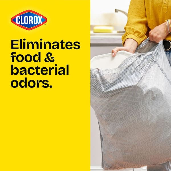 13 Gallon ForceFlex MaxStrength with Clorox Tall Kitchen Drawstring Mountain Air Trash Bags (34-Count, 4-Pack)