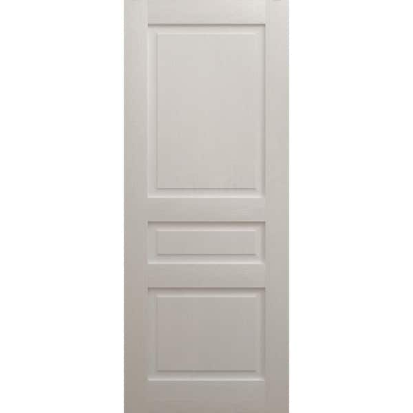 Sartodoors 42 in. x 84 in. Painted White Oak Solid Wood Interior Door Slab With Hardware
