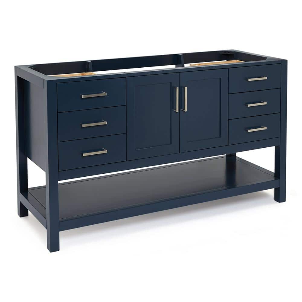 Magnolia 60" Midnight Blue Single Freestanding Vanity Cabinet