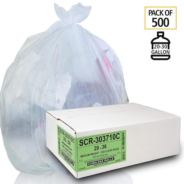 20 Gallon Clear High Density Trash Bag (500-Count) HCR-303710C - The Home  Depot