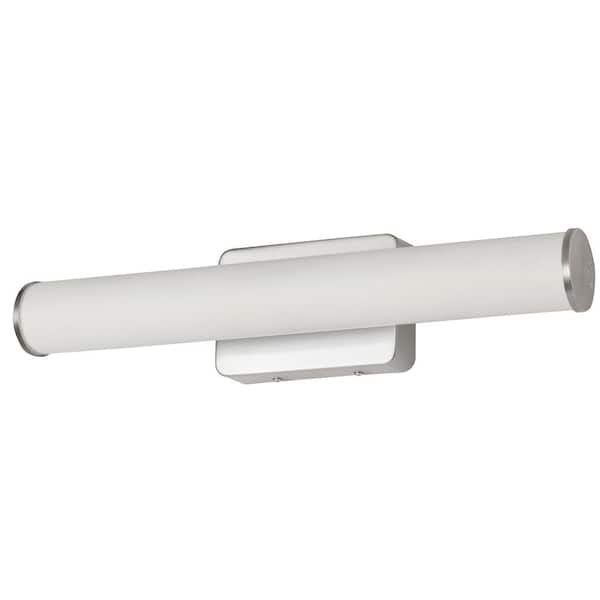 Sunlite 18 in. 1-Light Brushed Nickel LED Vanity Light with Smooth Lens in 4000K