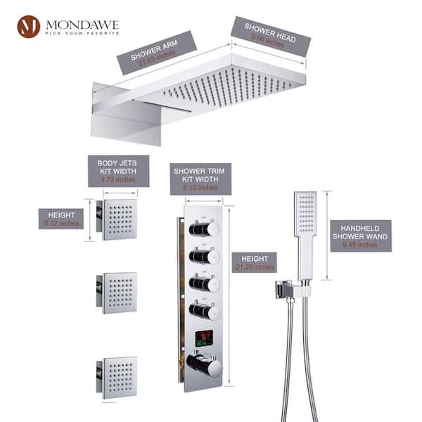 【WV PROJECT】23FW★ Meteor Shower Hood Luxury Temperature Display 4-Spray Patterns Thermostatic 22