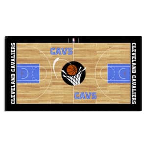 NBA Retro Cleveland Cavaliers Black 2 ft. x 4 ft. Court Area Rug