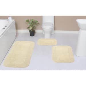 Radiant Collection 100% Cotton Bath Rugs Set, 3-Pcs Set with Runner, Ivory