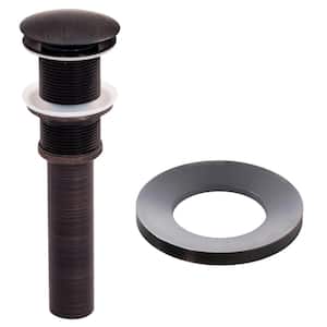Single Bathroom Vanity Sink Pop Up Drain Without Overflow with Matching Mounting Ring in Oil Rubbed Bronze