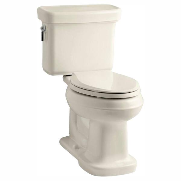 KOHLER Bancroft 2-Piece 1.28 GPF Single Flush Elongated Toilet with AquaPiston Flush Technology in Almond (Seat Not Included)