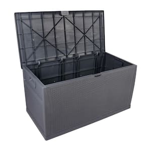 120 Gal. Outdoor Garden Plastic Storage Deck Box Storage Chest