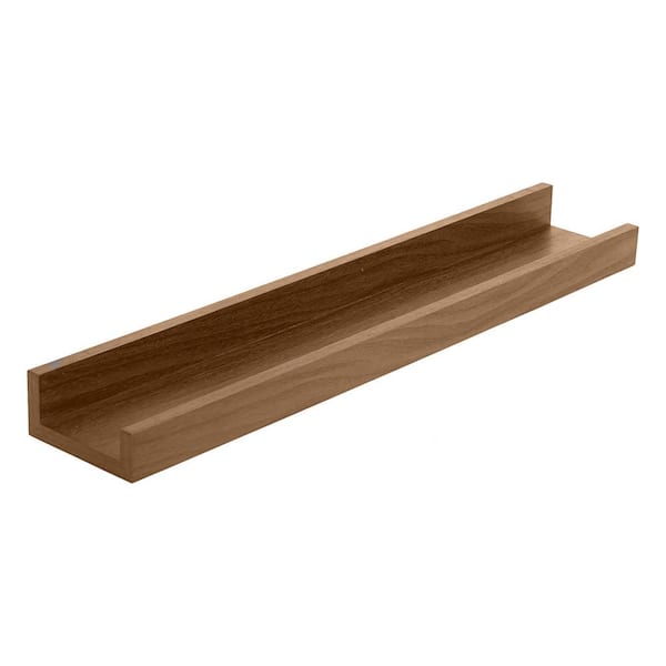 Kiera Grace Edge Photo Frame Floating Wall Shelf, 22.83 in. W x 1.89 in. D, Brown, MDF, Decorative Wall Shelf