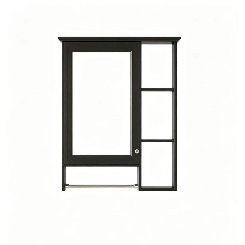 24-Inch 3-In-1 Mirror Cabinet, Adjustable Shelf & Towel Bar, Wall Mount Bathroom Mirror Cabinet price history on PriceWatchPro
